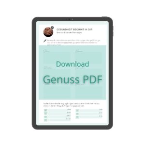 Das Übungsblatt "Genuss" als Tablet-Mockup